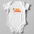 'Wee Human' white onesie with orange and yellow butterfly