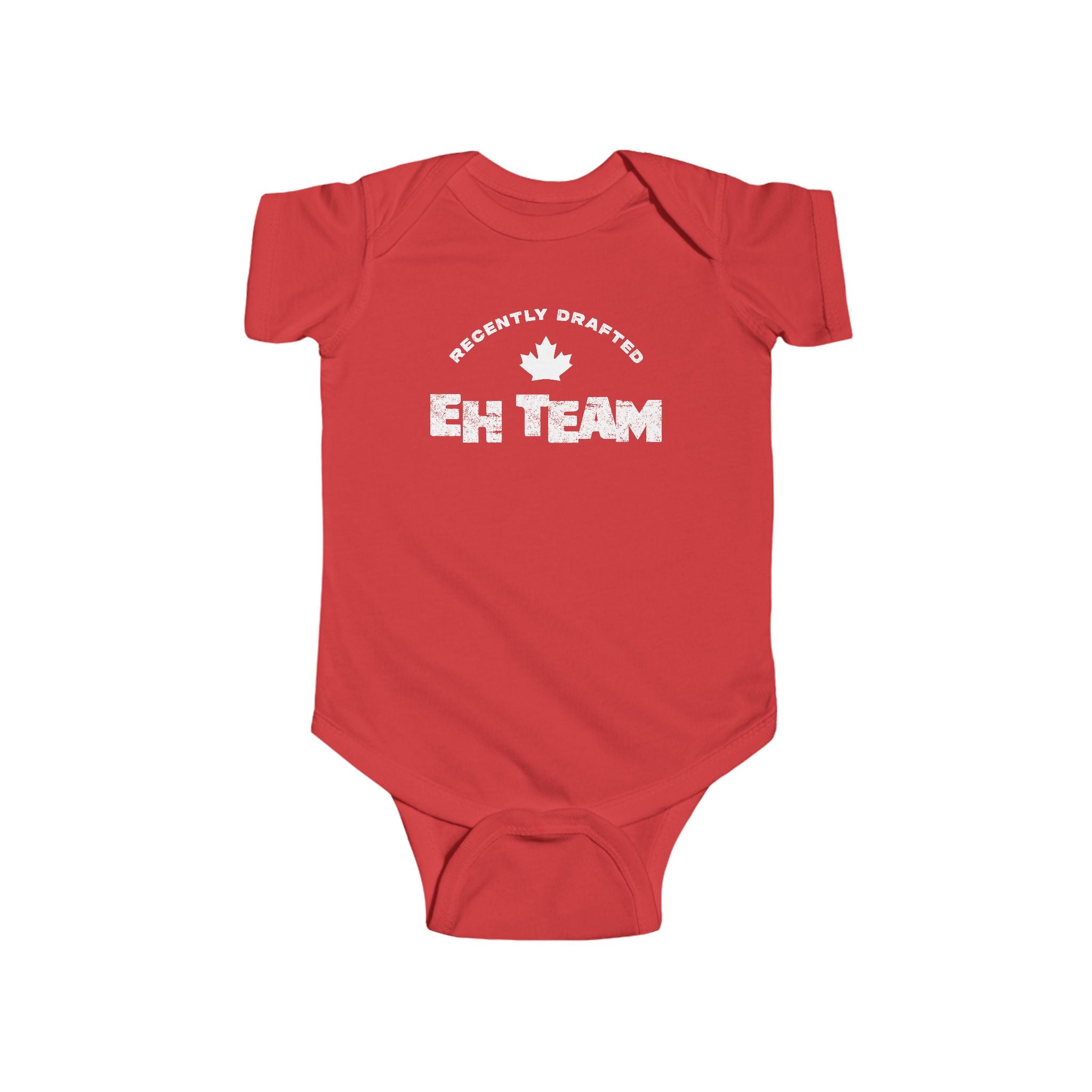 Recently Drafted EH Team Canadian baby onesie in red
