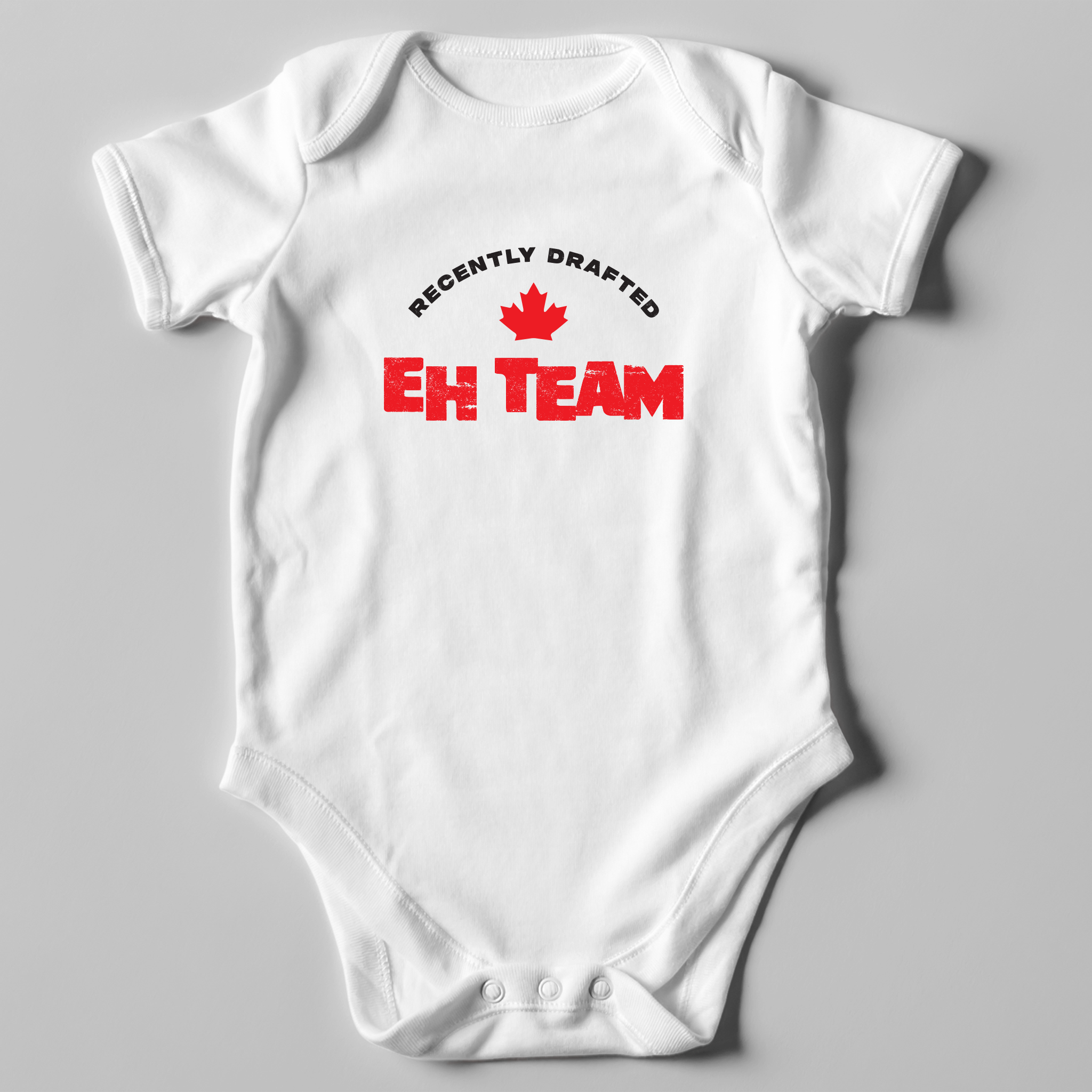 Recently Drafted EH Team Canadian baby onesie in white