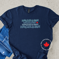 Hallelujah Canadian unisex t-shirt in navy blue