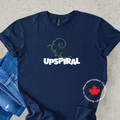 'UPSPIRAL' t-shirt on navy blue