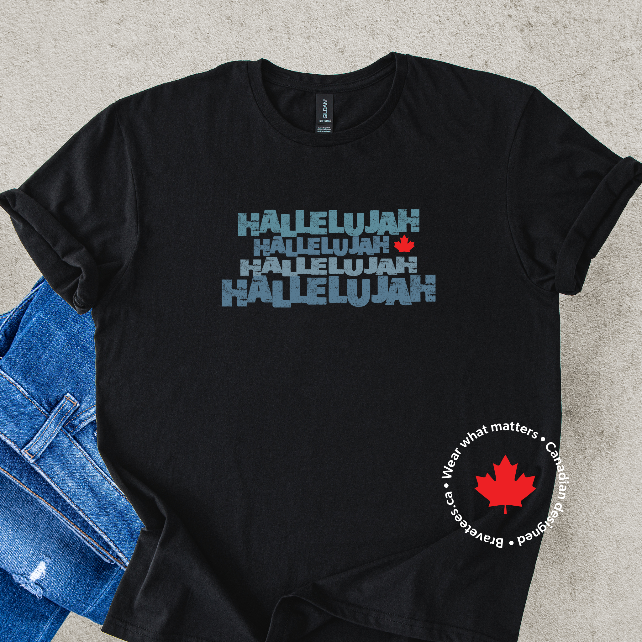 Hallelujah Canadian unisex t-shirt in black